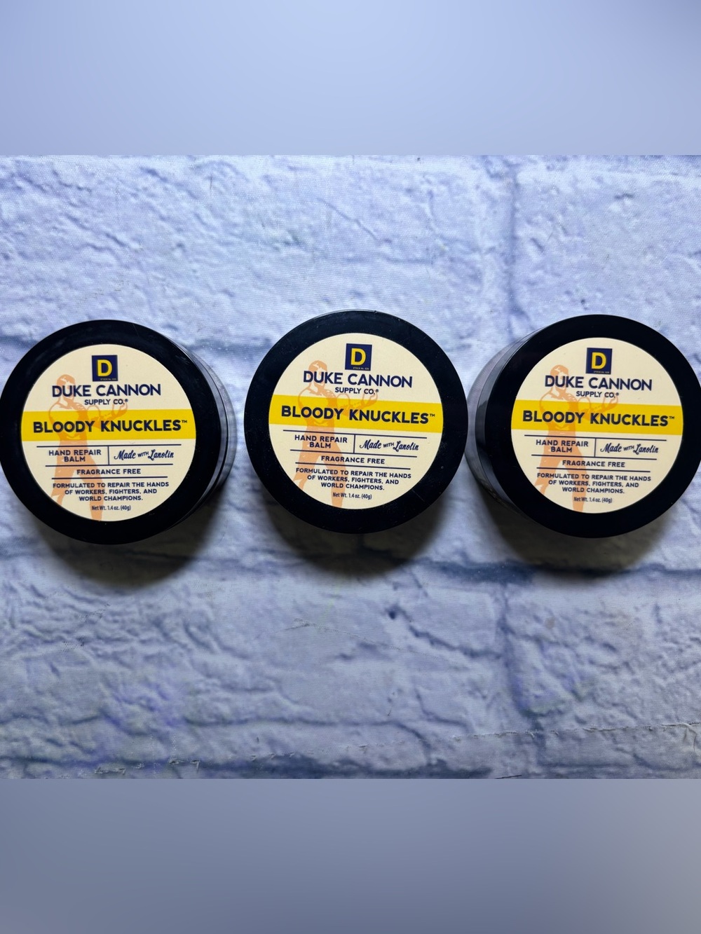 Duke Cannon Bloody Knuckles Hand Repair Balm 1.4oz each Lot Of 3 Fragrance Free.